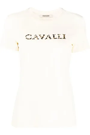 Roberto Cavalli T-Shirt mit Logo-Stickerei