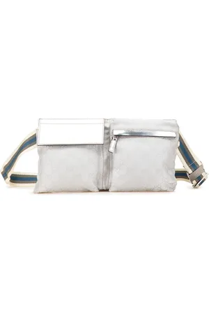 Gucci 2000-2015 GG Canvas Web Double Pocket Gürteltasche