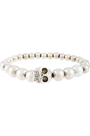 Alexander McQueen Perlenarmband mit Totenköpfen