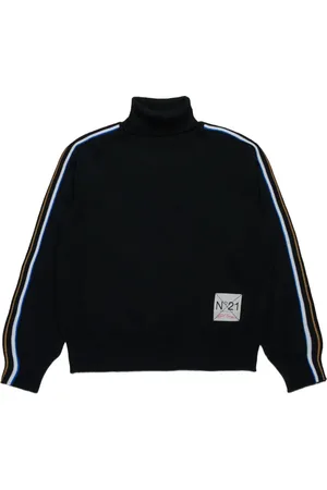 Nº21 Rollkragenpullover mit Streifen