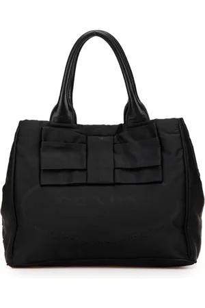 Prada 2013-2024 Tessuto Canapa Satchel-Tasche mit Schleife und Logo