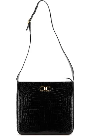 Salvatore Ferragamo 2000-2024 Gancini Umhängetasche aus Leder mit Kroko-Prägung