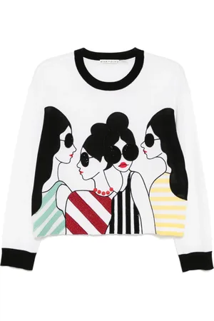 ALICE+OLIVIA Gleeson Pullover mit Gesicht