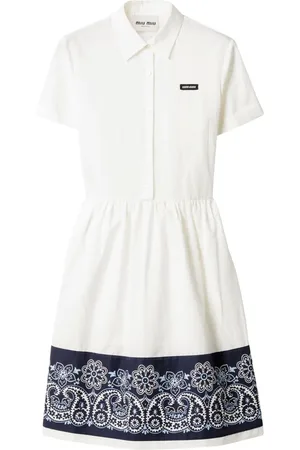Miu Miu Popeline-Midikleid mit Bandana-Print
