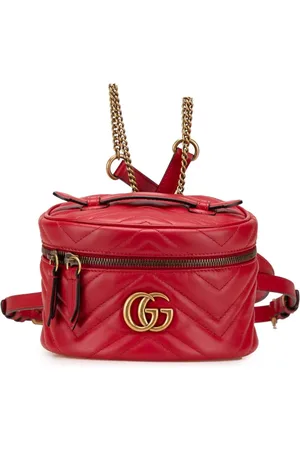 Gucci 2016-2024 runder GG Marmont Rucksack aus Matelassé-Leder