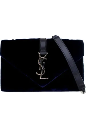 Saint Laurent 2019 kleine Triquilt Monogram Envelope Umhängetasche aus Samt