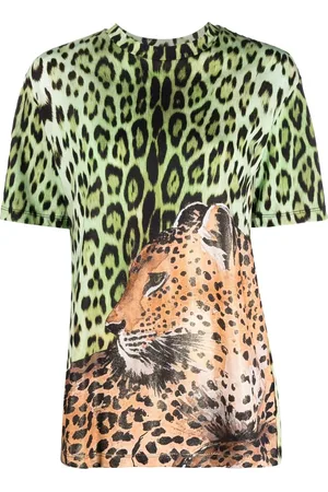 Roberto Cavalli T-Shirt mit Leoparden-Print