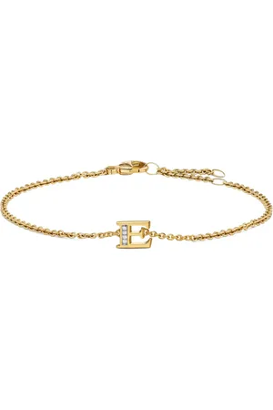 David Yurman 18kt Petite Pavé Initial Gelbgoldarmband mit Diamant