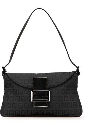 Fendi 2000-2010 Zucchino Canvas Double Flap Schultertasche