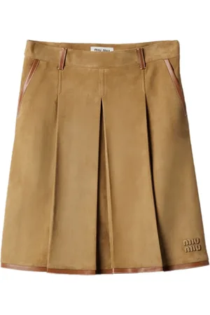 Miu Miu Faltenrock aus Wildleder
