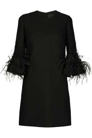 VALENTINO GARAVANI Shiftkleid mit Federn
