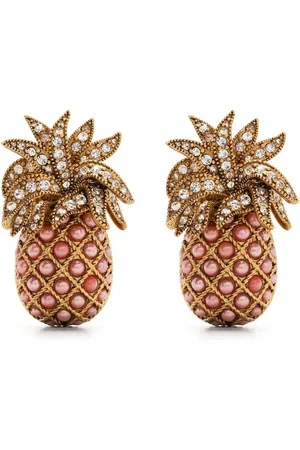 Roberto Cavalli Ohrclips mit Ananas-Motiv