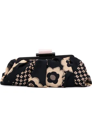 CHANEL 2004-2005 CC Camellia Frame Clutch aus Seide