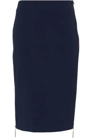 Elisabetta Franchi Krepp-Midirock mit Reißverschlussdetail