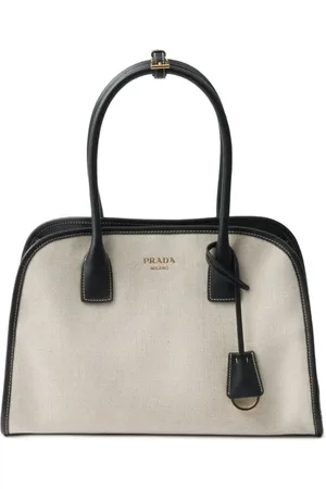 Prada Mittelgroße Tote Bag aus Leinengemisch