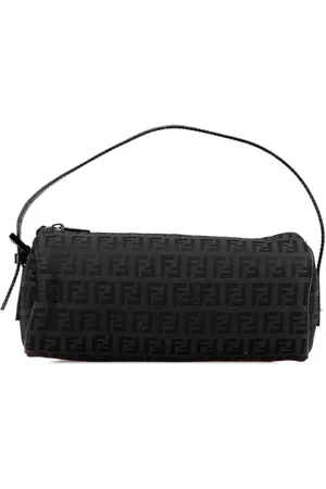 Fendi 2000-2024 Zucchino Barrel Pochette Handtasche aus Canvas