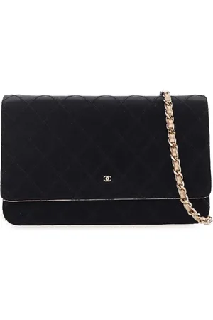 CHANEL 2011 zweifarbige Umhängetasche aus Satin mit Rautensteppung und Kettenriemen
