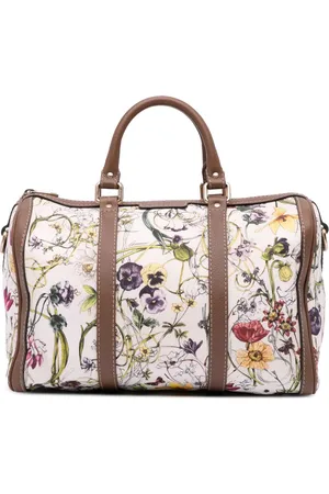 Gucci 2016-2024 Flora Joy Boston Satchel-Tasche aus Canvas