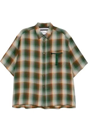 WHITE MOUNTAINEERING Kariertes T-Shirt mit weiten Ärmeln