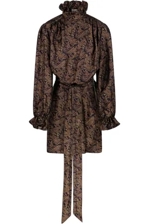 Saint Laurent Seidenkleid mit Paisley-Print