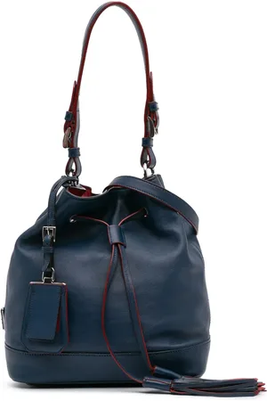 Prada 2000-2024 Soft Convertible Beuteltasche aus Kalbsleder mit Quaste und Kordelzug