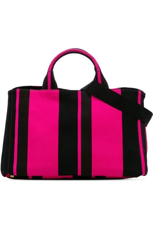 Prada 2000-2024 große Stripe Canapa Satchel-Tasche aus Canvas