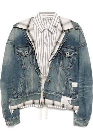 Maison Mihara Yasuhiro Rückenfreie Jeansjacke im Layering-Look