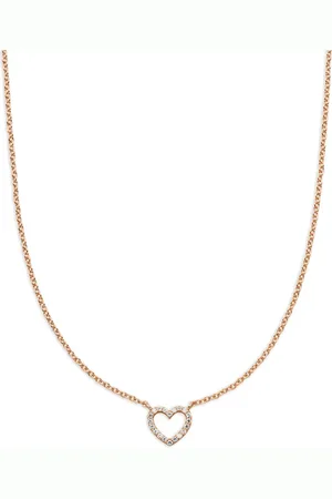 VEYNOU 14kt Heart Rotgoldhalskette mit Diamanten