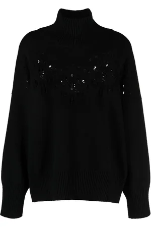 Chloé Rollkragenpullover mit Lochstrickmuster