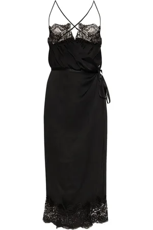 Saint Laurent Midikleid mit Spitzendetail