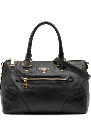 Prada 2000-2024 Vitello Shine Zip Top Satchel-Tasche