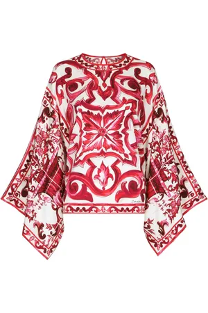 Dolce & Gabbana Seidenbluse mit Majolica-Print