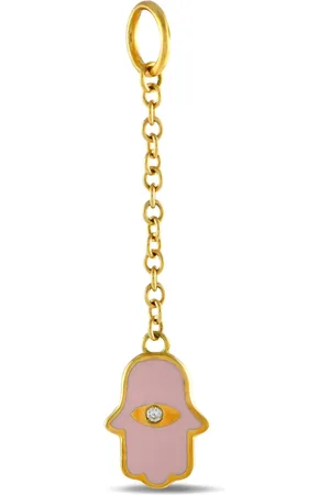 Aaron Basha 18kt Hamsa Gelbgoldanhänger mit Diamanten