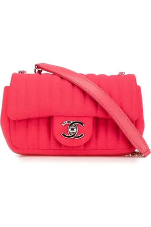 CHANEL 2016-2017 mini Vertical Single Flap Schultertasche aus gestepptem Jersey