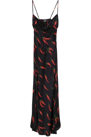 Leslie Amon Maxikleid mit Chili-Print