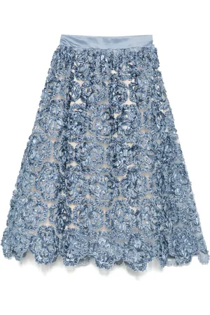 Maje Embroidered midi skirt