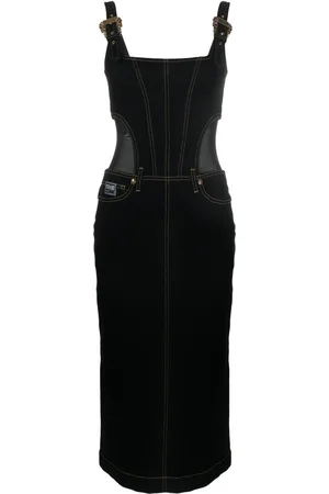 VERSACE Jeanskleid mit Kontraststickerei