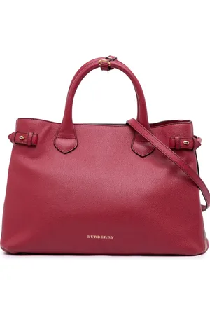 Burberry 2000-2017 mittelgroße Banner Satchel-Tasche aus Leder mit House Check