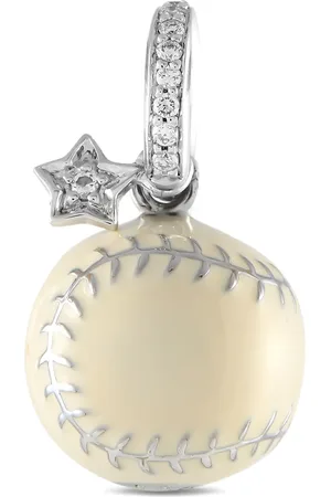 Aaron Basha 18kt Softball Weißgoldanhänger mit Diamant
