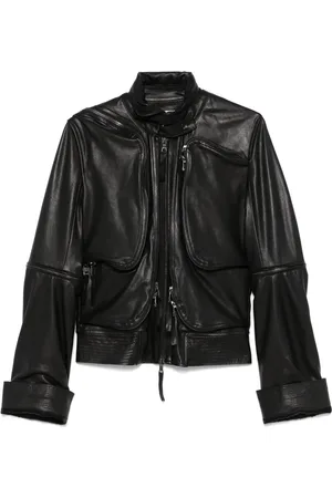 YEHUAFAN Klassische Lederjacke