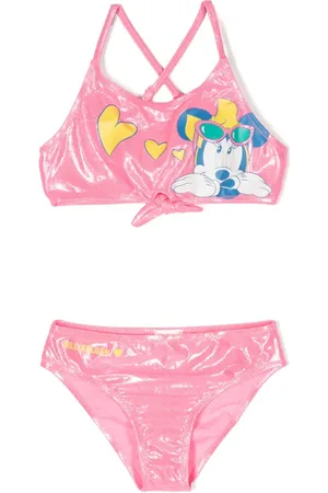 Billieblush Glitter-Bikini mit Cartoon-Print