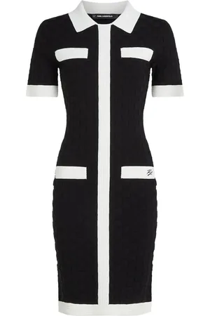 Karl Lagerfeld Polokleid mit Kontrastpaspeln