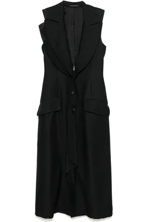 YOHJI YAMAMOTO Midikleid mit tiefem V-Ausschnitt