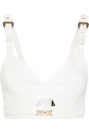 VERSACE Jeans-Bralet mit Logo-Schild