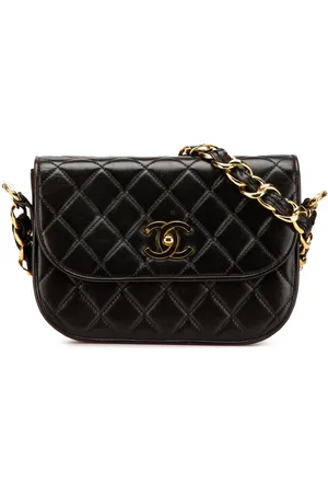 CHANEL 1991-1994 CC Flap Umhängetasche aus gestepptem Lammleder
