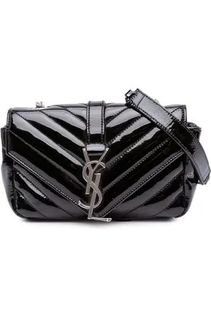 Saint Laurent 2015 baby Chevron Classic Monogram Chain Umhängetasche aus Lackleder
