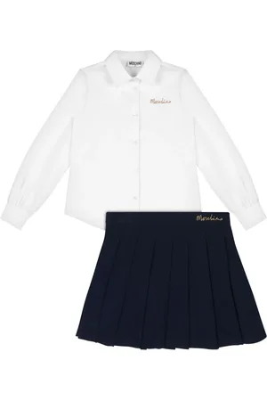 Moschino Faltenrock mit Logo-Stickerei