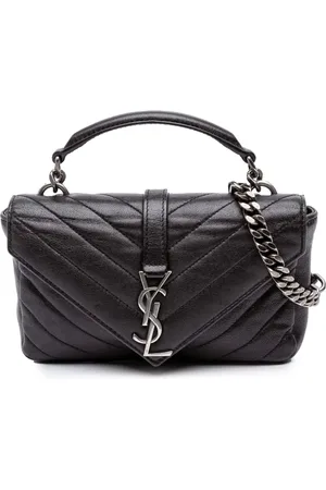 Saint Laurent 2016 College Satchel-Tasche aus Schafsleder mit Chevron-Steppung