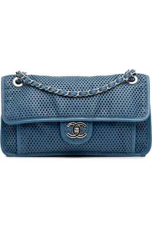 CHANEL 2012-2013 mittelgroße Perforated Up In The Air Flap Schultertasche aus Lammleder