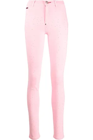 Philipp Plein Hoch sitzende Jeggings mit Kristallen